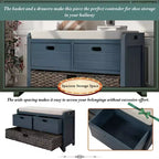 Banc de rangement Whisen avec panier amovible et 2 tiroirs
