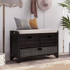 Banc de rangement Whisen avec panier amovible et 2 tiroirs