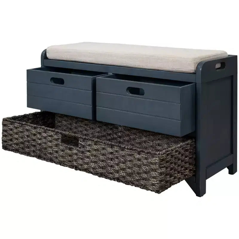 Banc de rangement Whisen avec panier amovible et 2 tiroirs