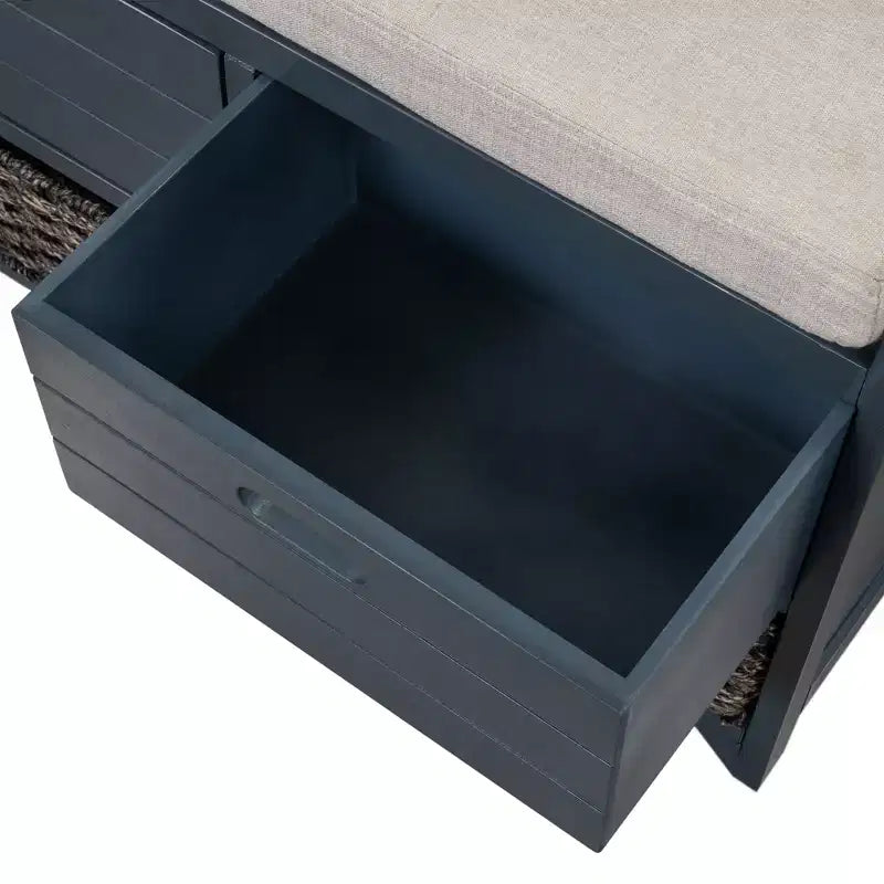 Banc de rangement Whisen avec panier amovible et 2 tiroirs