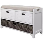 Banc de rangement Whisen avec panier amovible et 2 tiroirs