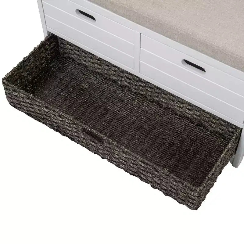 Banc de rangement Whisen avec panier amovible et 2 tiroirs