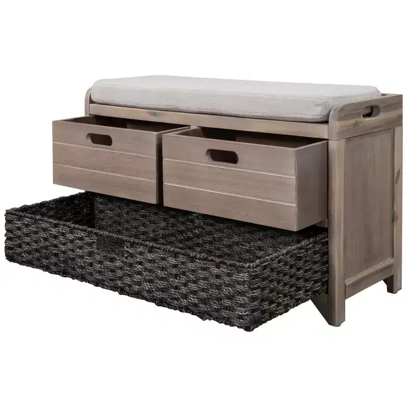 Banc de rangement Whisen avec panier amovible et 2 tiroirs