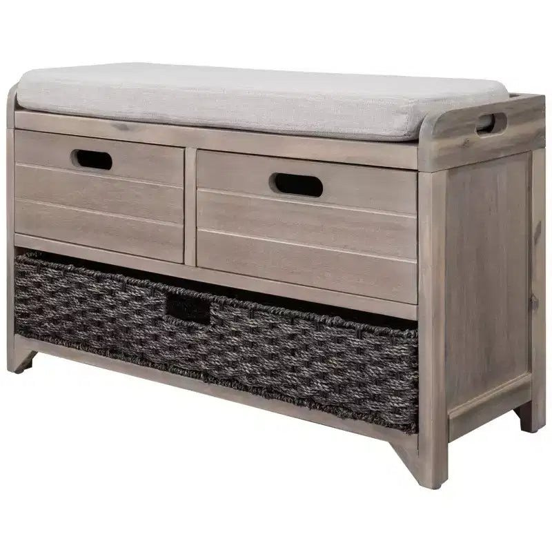 Banc de rangement Whisen avec panier amovible et 2 tiroirs