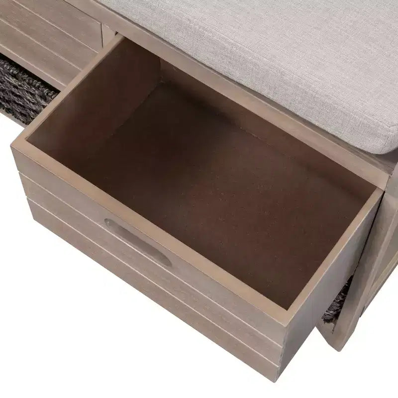 Banc de rangement Whisen avec panier amovible et 2 tiroirs