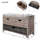Banc de rangement Whisen avec panier amovible et 2 tiroirs