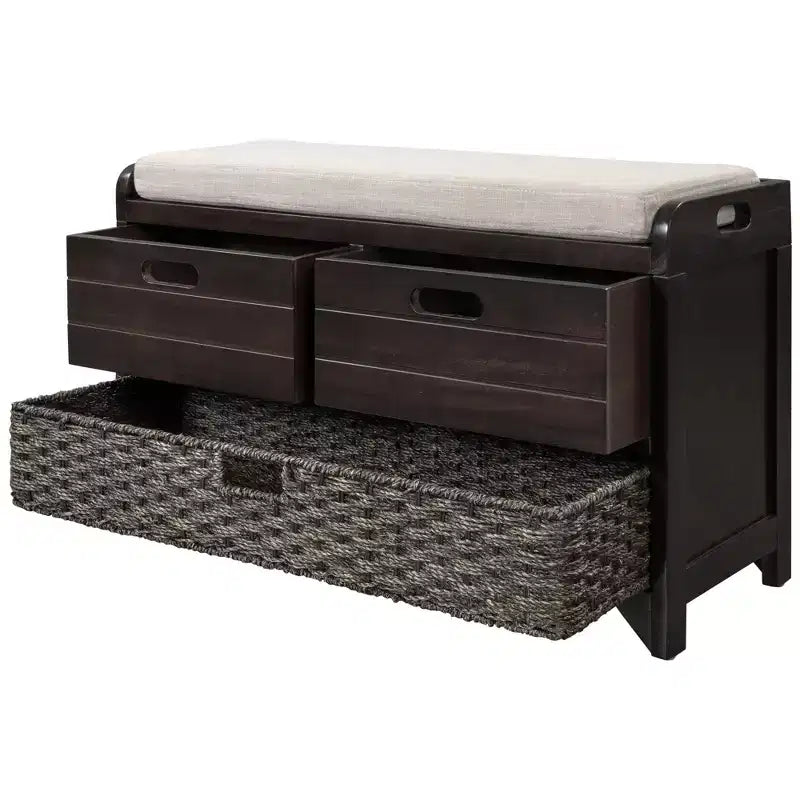 Banc de rangement Whisen avec panier amovible et 2 tiroirs