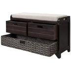 Banc de rangement Whisen avec panier amovible et 2 tiroirs