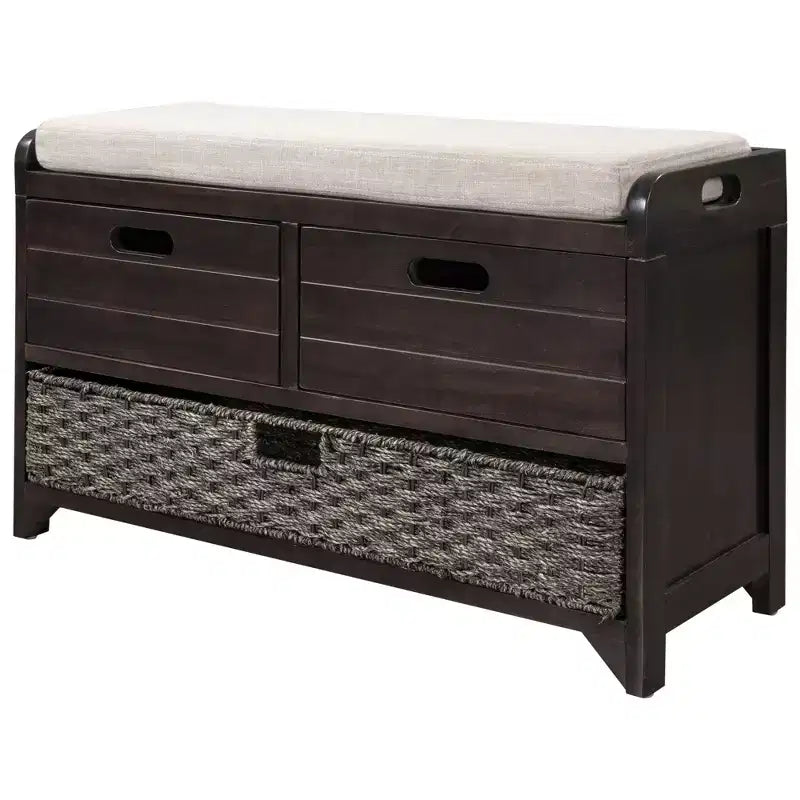 Banc de rangement Whisen avec panier amovible et 2 tiroirs