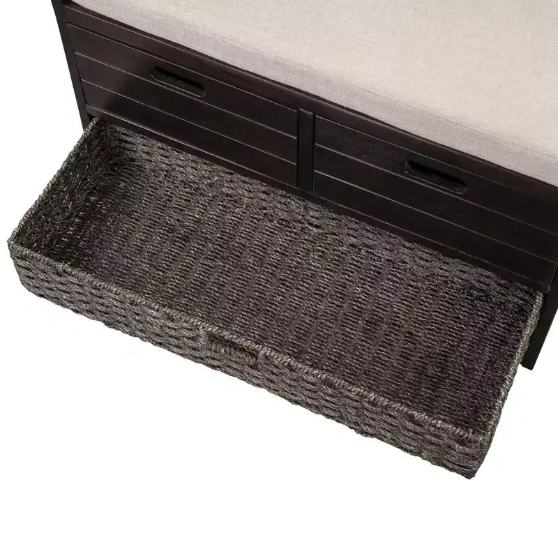 Banc de rangement Whisen avec panier amovible et 2 tiroirs