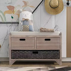 Banc de rangement Whisen avec panier amovible et 2 tiroirs