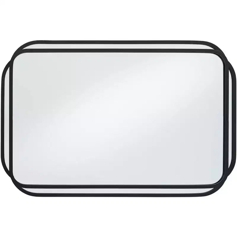 Miroir mural Uttermost Double Radius noir mat 24 x 36 1/4