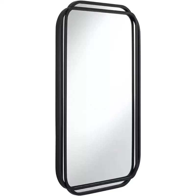 Miroir mural Uttermost Double Radius noir mat 24 x 36 1/4