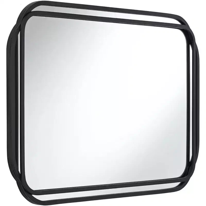 Miroir mural Uttermost Double Radius noir mat 24 x 36 1/4