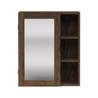 Armoire à pharmacie amovible Teamson Home Ellery avec miroir, étagères ouvertes, Noyer