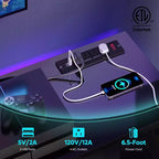 Meuble TV LED Bestier 55 pouces, console média moderne avec prise de courant et rangement, meuble de divertissement pour jeux vidéo, pour chambre et salon