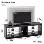 Meuble TV LED Bestier 55 pouces, console média moderne avec prise de courant et rangement, meuble de divertissement pour jeux vidéo, pour chambre et salon