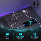 Meuble TV LED Bestier 55 pouces, console média moderne avec prise de courant et rangement, meuble de divertissement pour jeux vidéo, pour chambre et salon