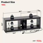 Meuble TV LED Bestier 55 pouces, console média moderne avec prise de courant et rangement, meuble de divertissement pour jeux vidéo, pour chambre et salon