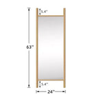 Miroir sur pied PexFix, style échelle, 21 po l. x 64 po H, avec cadre en bois massif marron