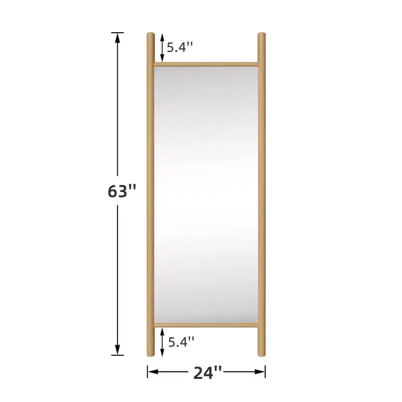 Miroir sur pied PexFix, style échelle, 21 po l. x 64 po H, avec cadre en bois massif marron