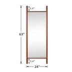 Miroir sur pied PexFix, style échelle, 21 po l. x 64 po H, avec cadre en bois massif marron