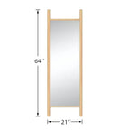 Miroir sur pied PexFix, style échelle, 21 po l. x 64 po H, avec cadre en bois massif marron