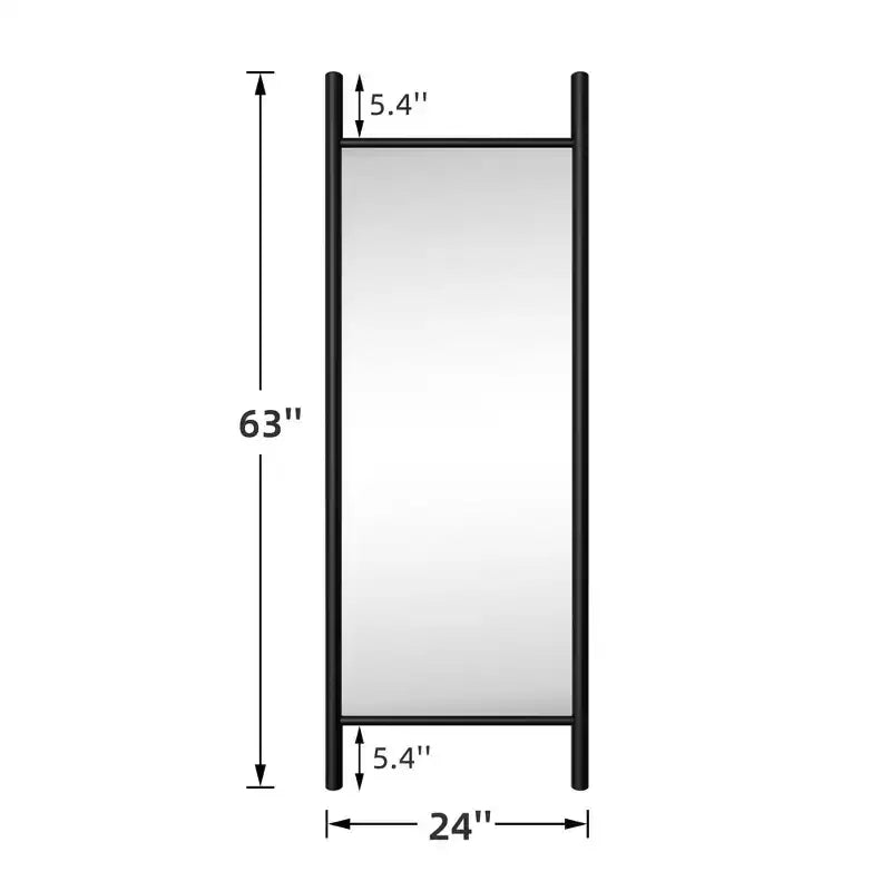 Miroir sur pied PexFix, style échelle, 21 po l. x 64 po H, avec cadre en bois massif marron