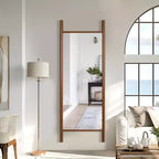 Miroir sur pied PexFix, style échelle, 21 po l. x 64 po H, avec cadre en bois massif marron