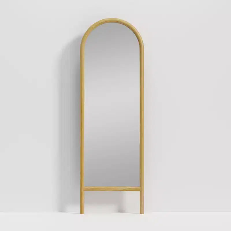 PexFix Miroir en bois massif de style échelle, 53,34 cm L x 162,56 cm H, avec cadre cintré marron