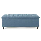 GDFStudio Heathbrooke Pouf de rangement contemporain en tissu capitonné