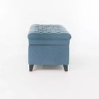 GDFStudio Heathbrooke Pouf de rangement contemporain en tissu capitonné