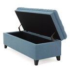 GDFStudio Heathbrooke Pouf de rangement contemporain en tissu capitonné