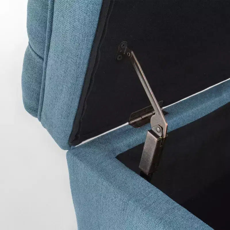 GDFStudio Heathbrooke Pouf de rangement contemporain en tissu capitonné