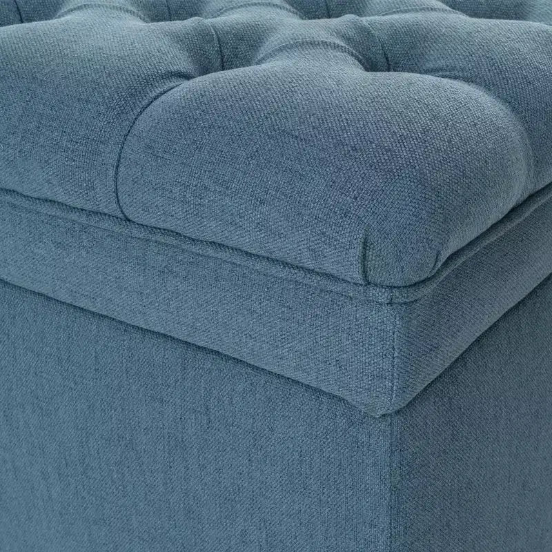 GDFStudio Heathbrooke Pouf de rangement contemporain en tissu capitonné