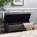 GDFStudio Heathbrooke Pouf de rangement contemporain en tissu capitonné