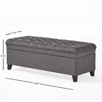 GDFStudio Heathbrooke Pouf de rangement contemporain en tissu capitonné