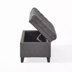 GDFStudio Heathbrooke Pouf de rangement contemporain en tissu capitonné