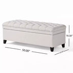 GDFStudio Heathbrooke Pouf de rangement contemporain en tissu capitonné