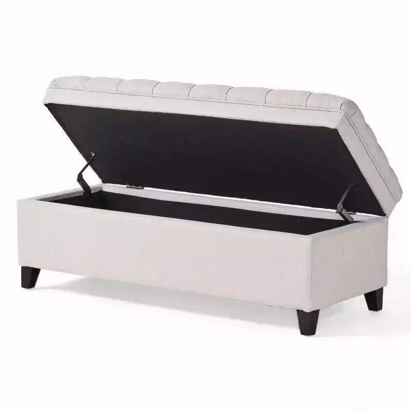 GDFStudio Heathbrooke Pouf de rangement contemporain en tissu capitonné