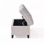 GDFStudio Heathbrooke Pouf de rangement contemporain en tissu capitonné