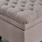 GDFStudio Heathbrooke Pouf de rangement contemporain en tissu capitonné