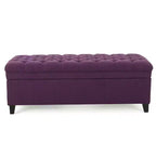 GDFStudio Heathbrooke Pouf de rangement contemporain en tissu capitonné