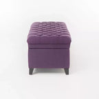 GDFStudio Heathbrooke Pouf de rangement contemporain en tissu capitonné
