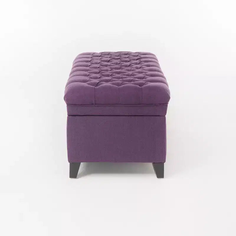 GDFStudio Heathbrooke Pouf de rangement contemporain en tissu capitonné