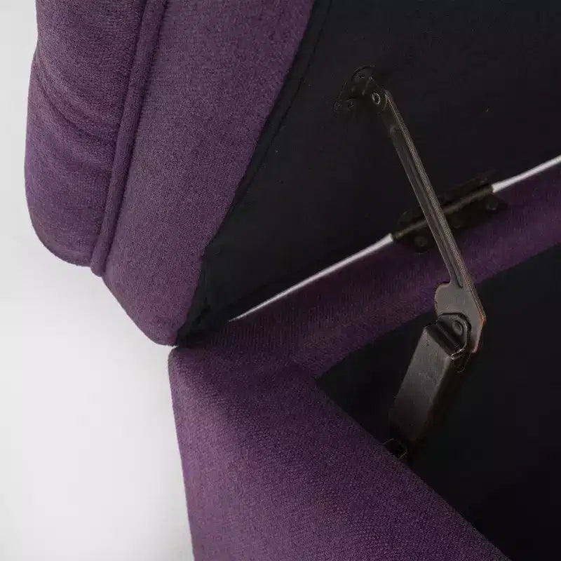 GDFStudio Heathbrooke Pouf de rangement contemporain en tissu capitonné
