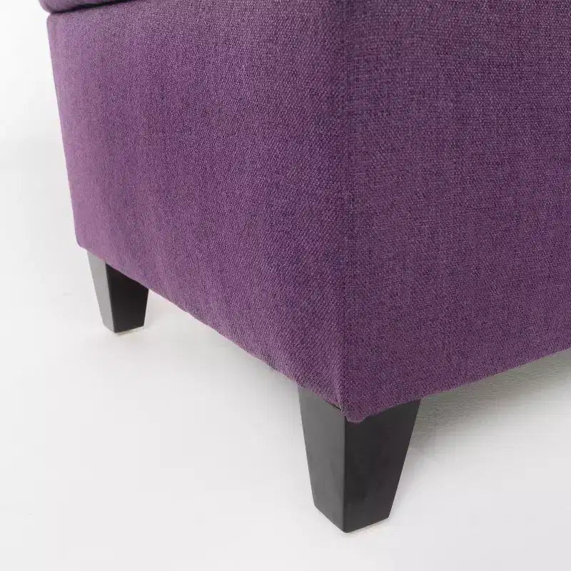 GDFStudio Heathbrooke Pouf de rangement contemporain en tissu capitonné