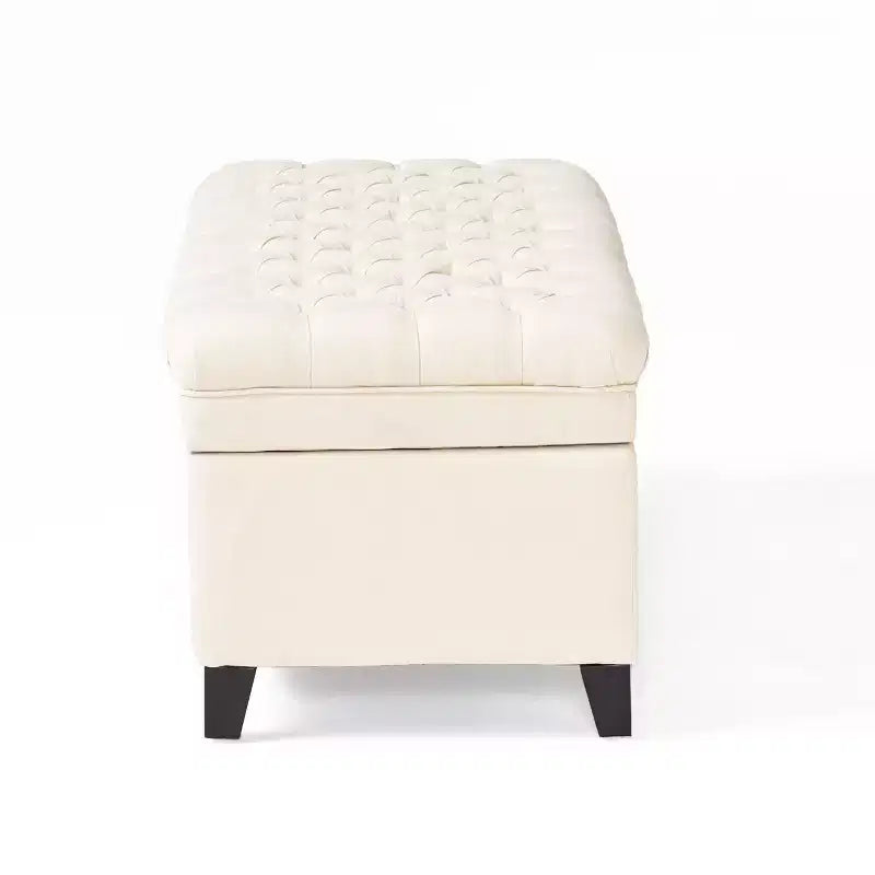 GDFStudio Heathbrooke Pouf de rangement contemporain en tissu capitonné