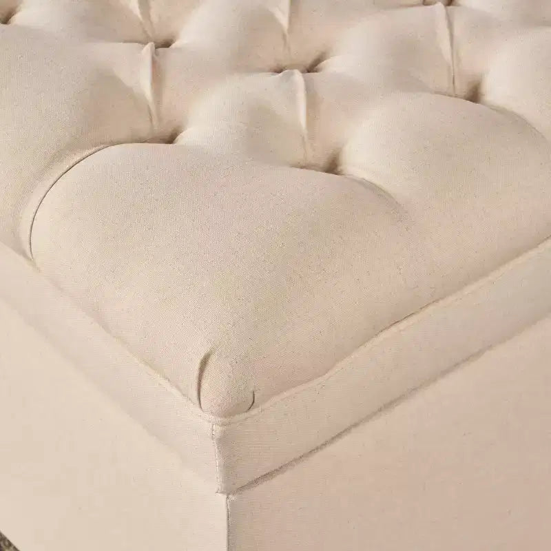 GDFStudio Heathbrooke Pouf de rangement contemporain en tissu capitonné