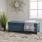 GDFStudio Heathbrooke Pouf de rangement contemporain en tissu capitonné